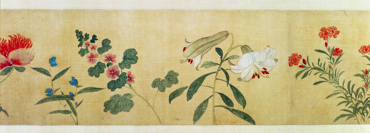 1562年《百花》手卷上的花朵细节 作者 王谷祥