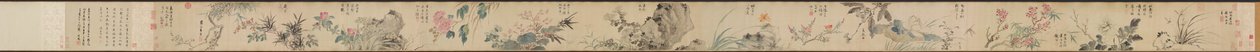 四个季节的花朵，有诗，1531年。 作者 王谷祥