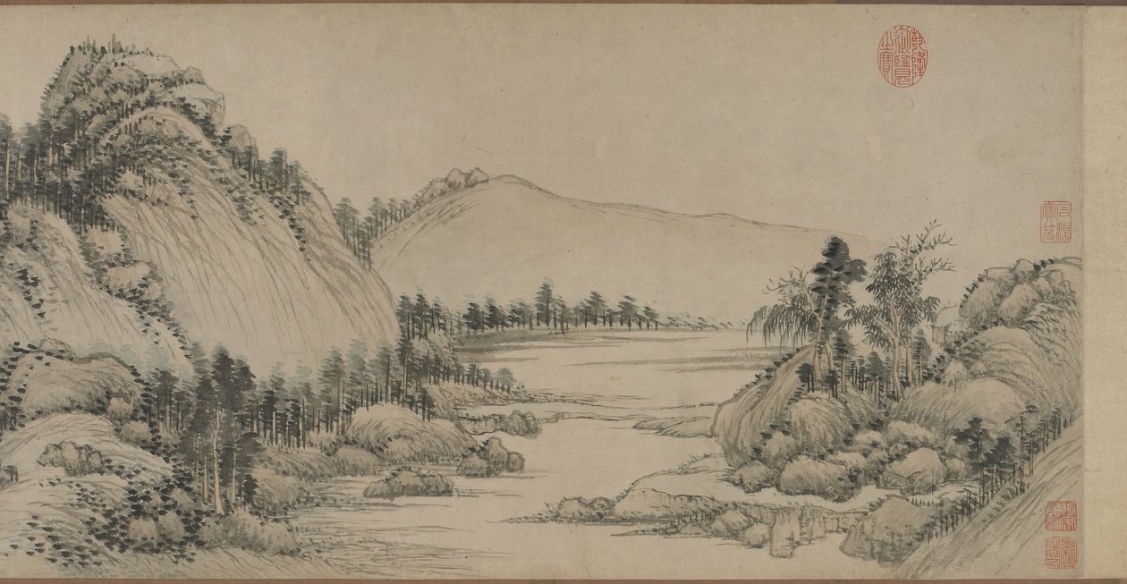 1672年清朝黄公望之后居住在富春山（纸上的墨水和颜色） 作者 王辉