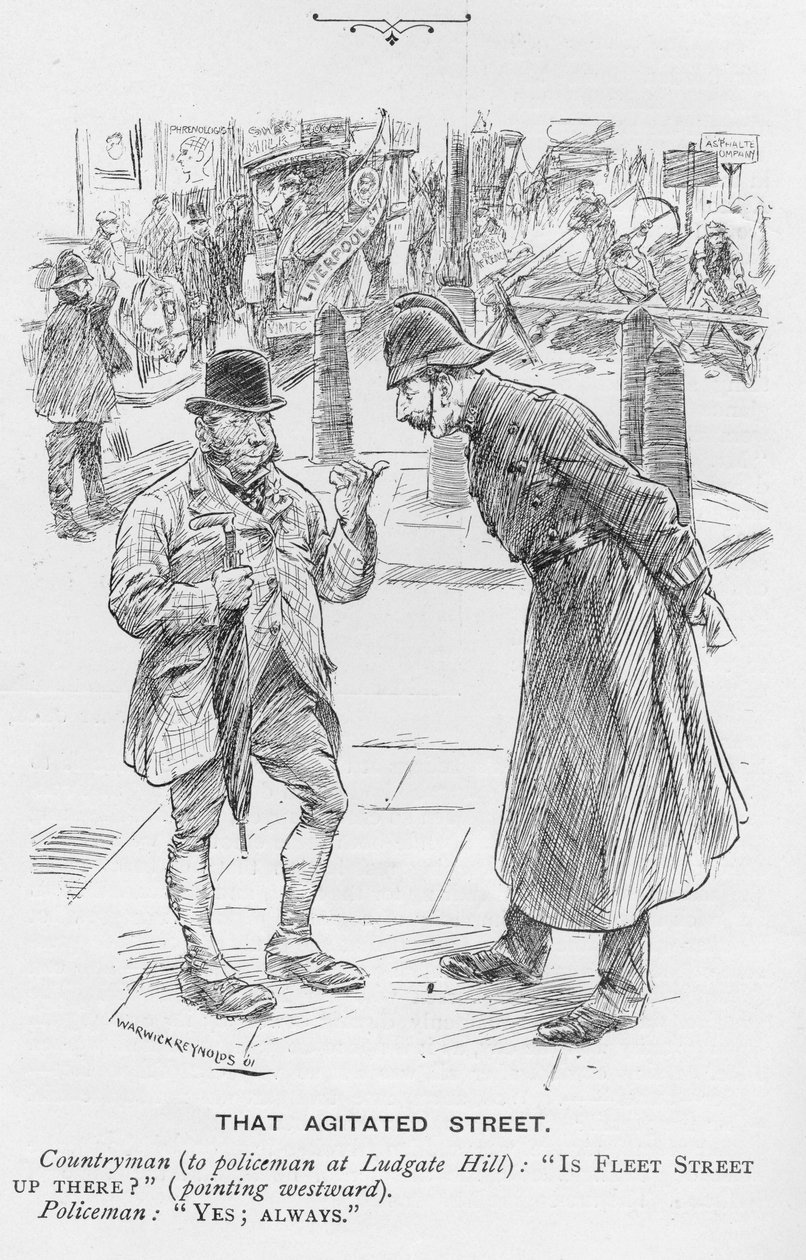 那个激动的街道，1901年5月25日“国王”的插图 作者 沃里克·雷诺兹