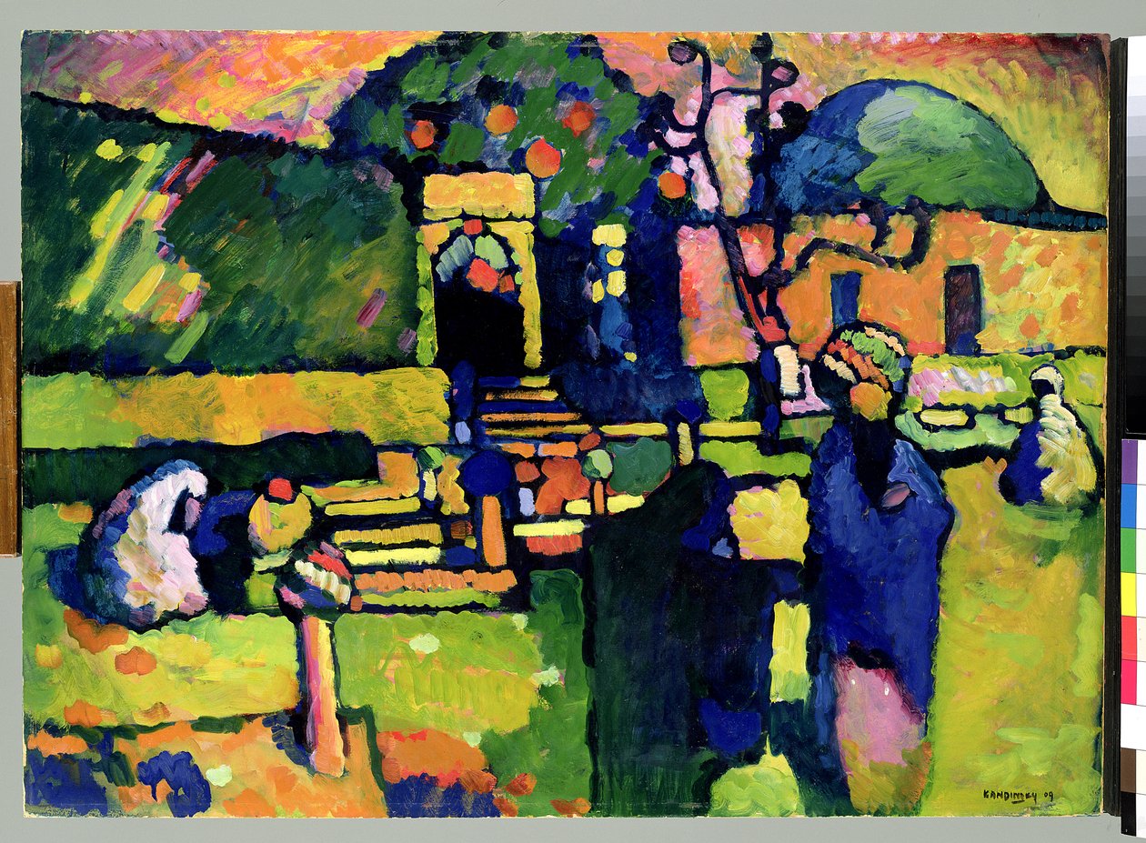 阿拉伯墓地，1909年（纸板上的油） 作者 瓦西里·康定斯基