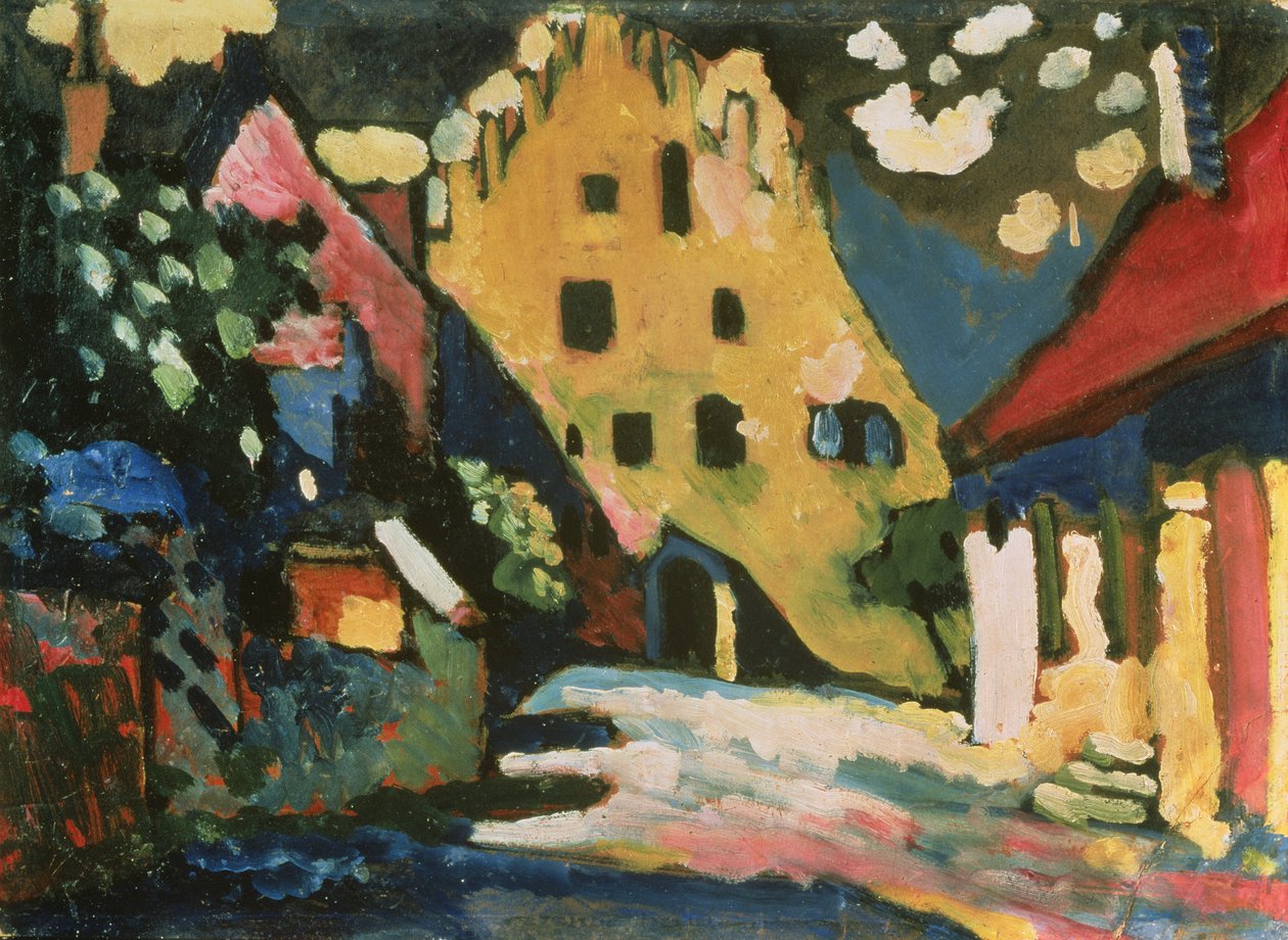 Castle Yard，Murnau，1908 作者 瓦西里·康定斯基