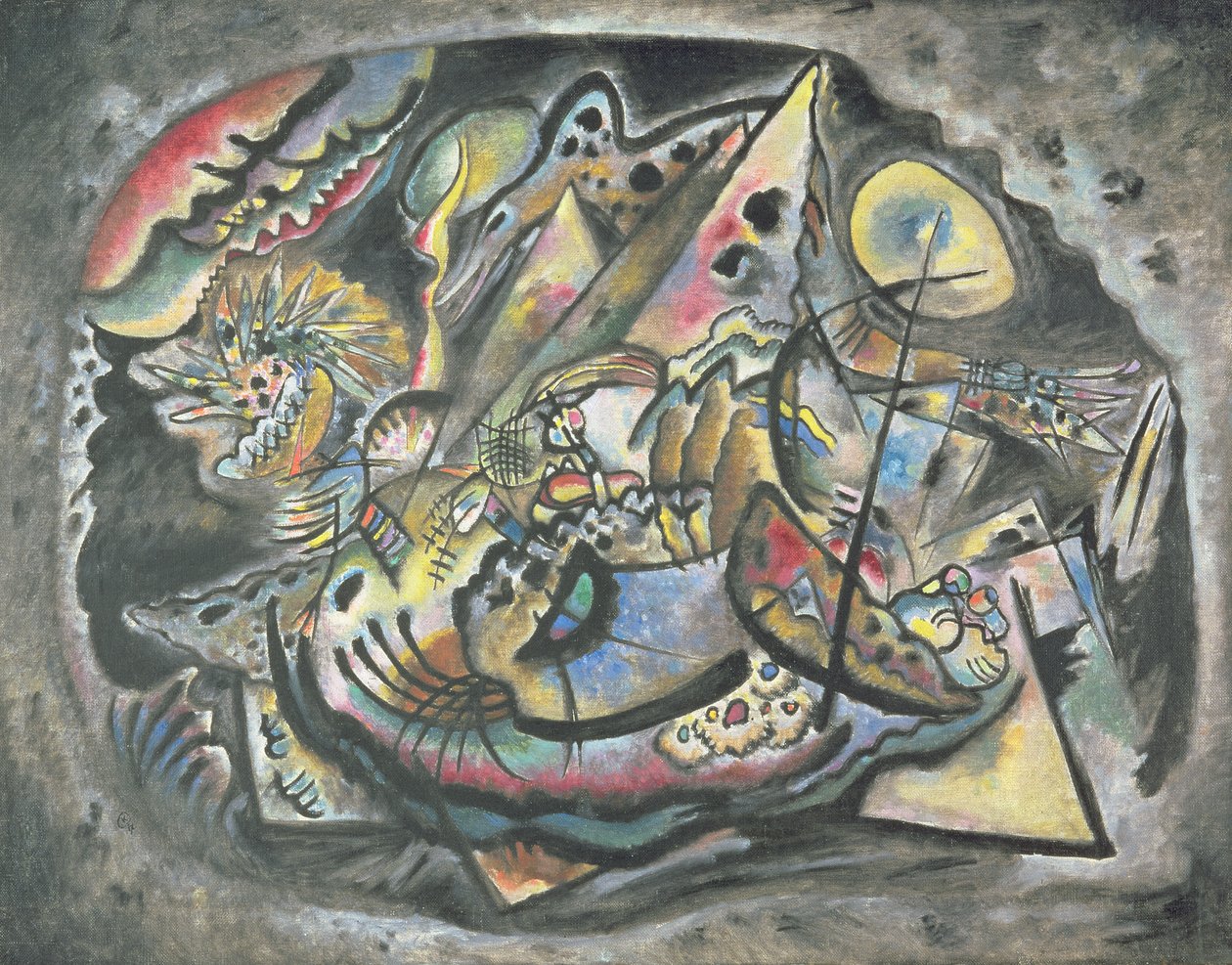 作文：The Grey Oval，1917 作者 瓦西里·康定斯基
