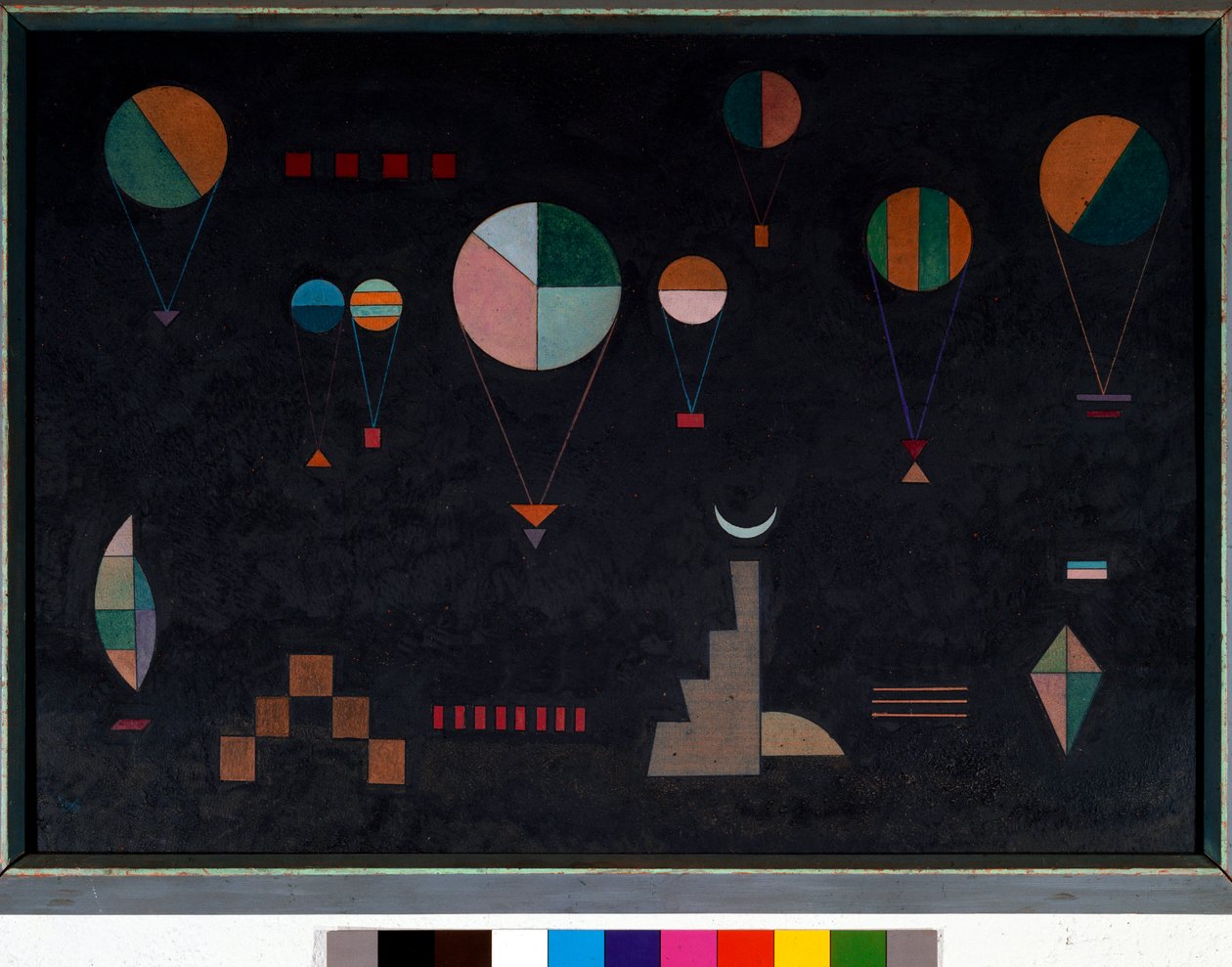Flach tief由Vassily Kandinsky（或Wassily Kandinski或Kandinskij，1866-1944）在纸板上涂油。 1930年昏暗。 49x70厘米私人收藏 作者 瓦西里·康定斯基