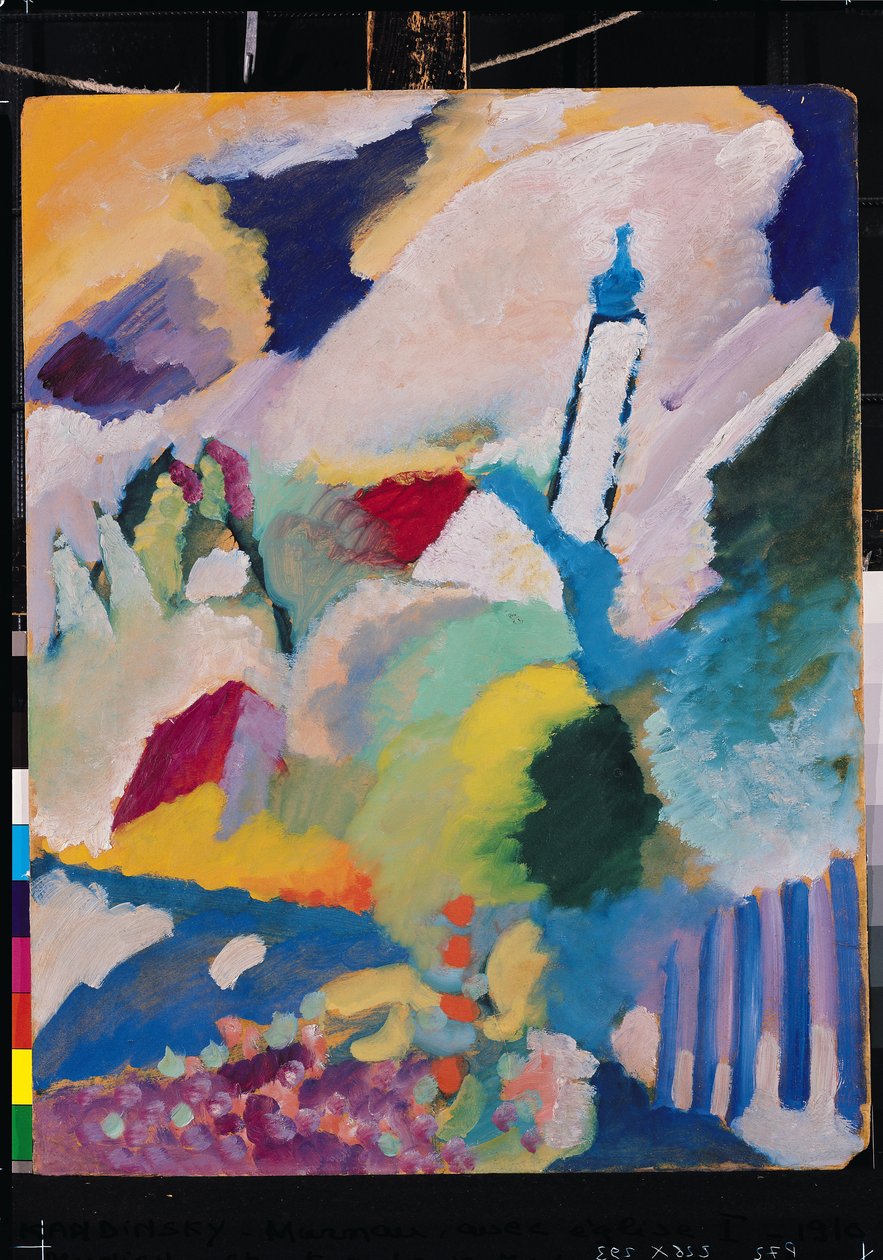 Murnau与Church I，1910（纸板） 作者 瓦西里·康定斯基