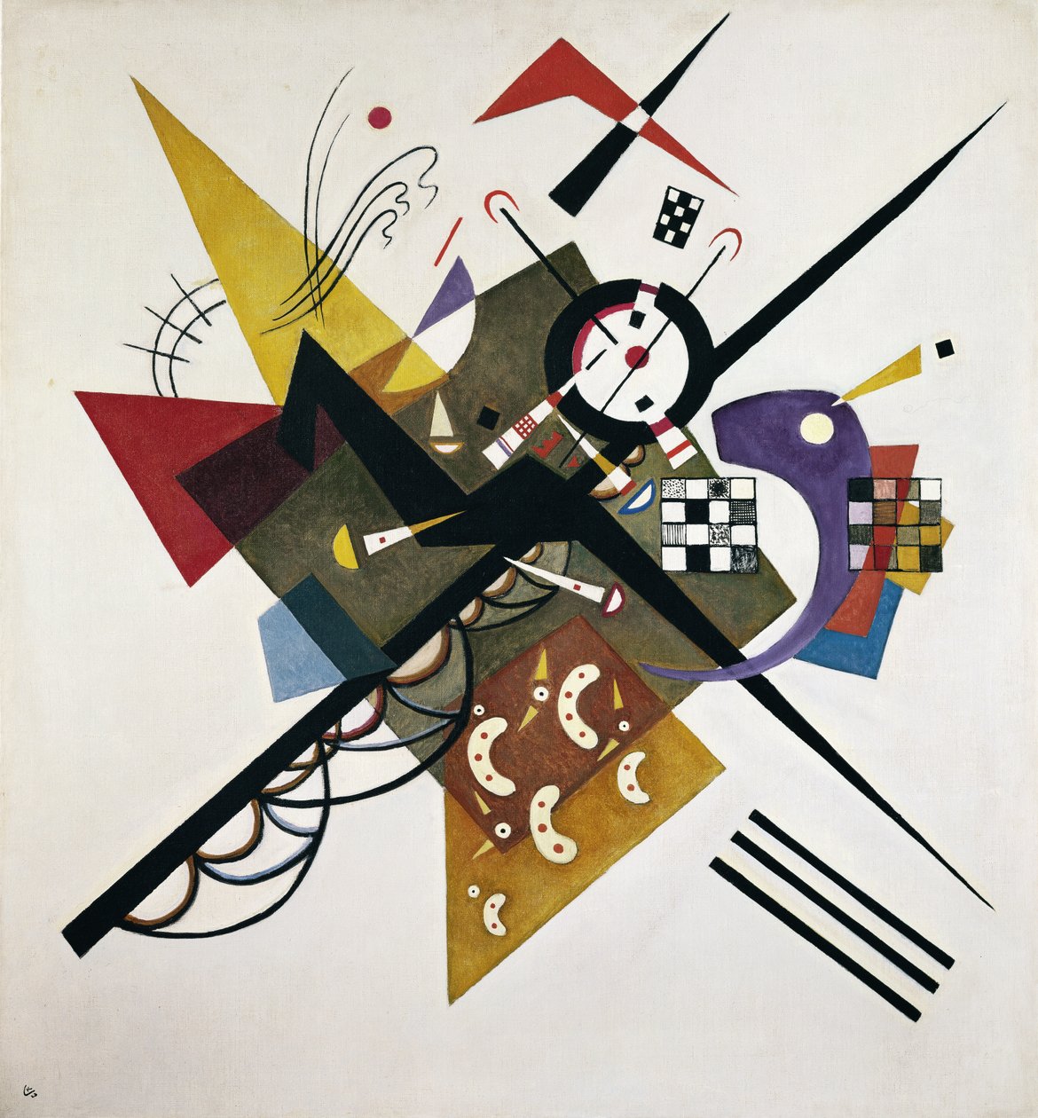 在白色II，1923年 作者 瓦西里·康定斯基
