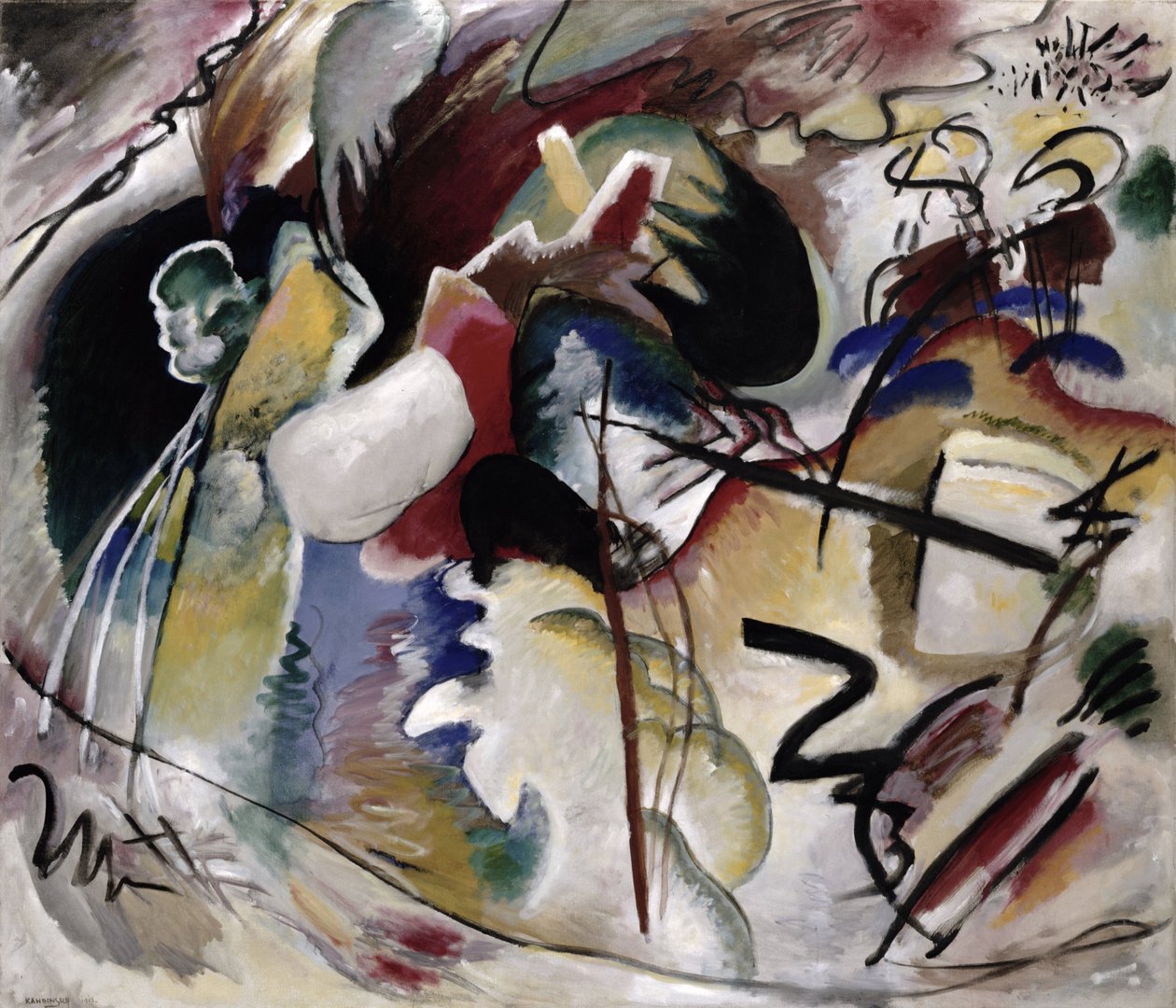 绘画与白色形式，1913年 作者 瓦西里·康定斯基