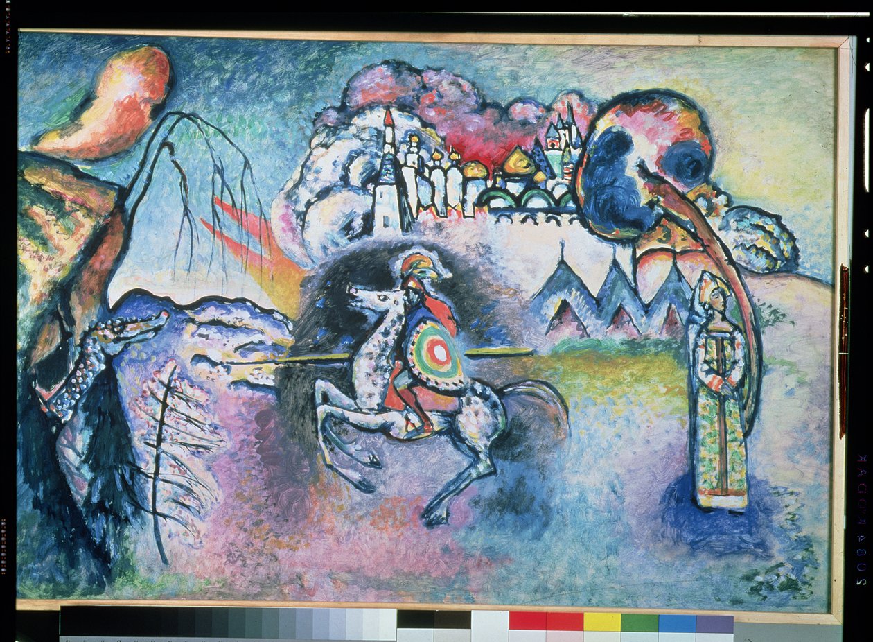 圣乔治，1914-15（纸板上的油） 作者 瓦西里·康定斯基