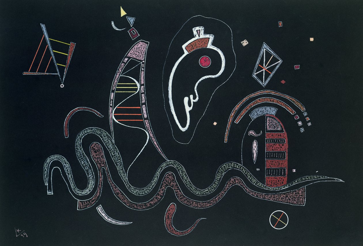 随行人员，1939年 作者 瓦西里·康定斯基