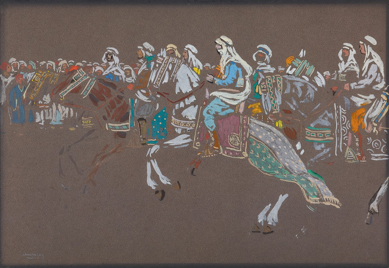 阿拉伯骑兵队，1905年。 作者 瓦西里·康定斯基