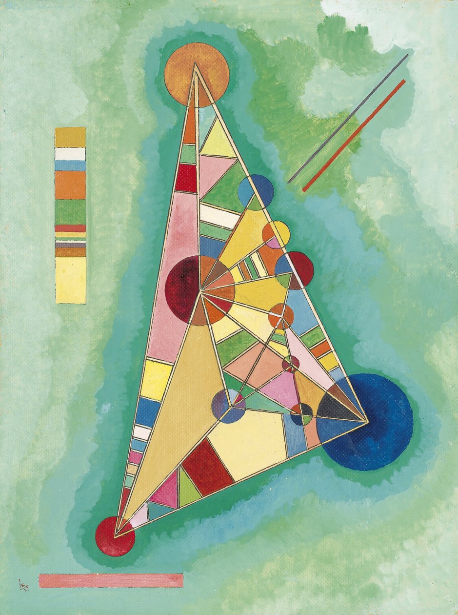 Vassily Kandinsky的“三角形中的彩色”画作 作者 瓦西里·康定斯基