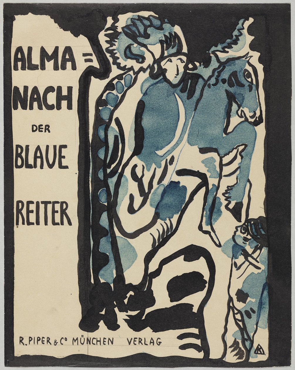 年鉴 "Der Blaue Reiter "封面设计定稿 作者 瓦西里·康定斯基
