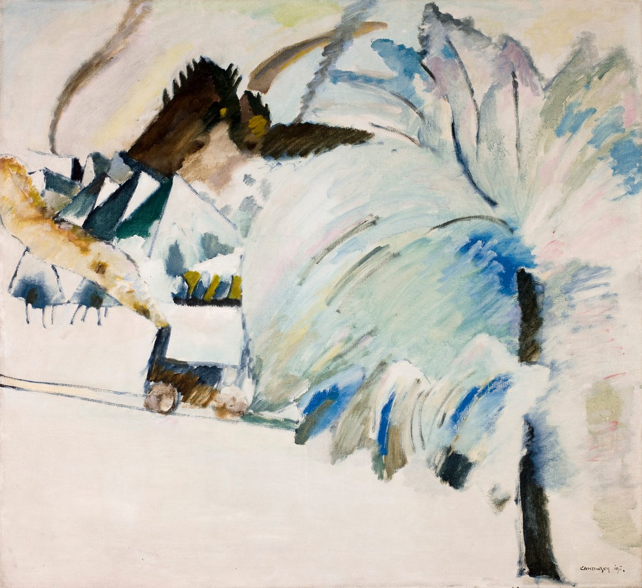 康定斯基 - 冬天的风景，1911 年 作者 瓦西里·康定斯基