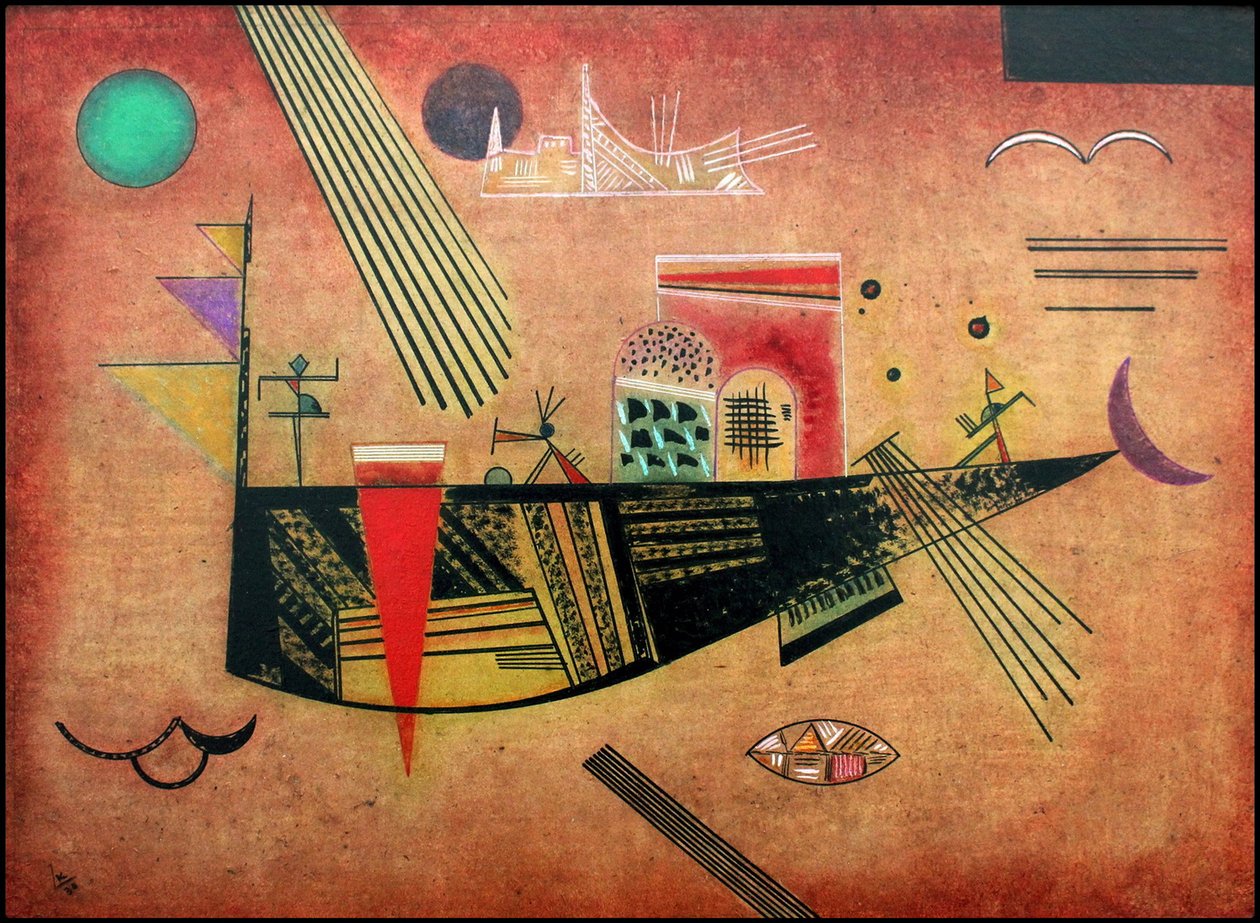 瓦西里-康定斯基（或 Wassily Kandinski 或 Kandinskij）的 "Launisch"（任性）画作 作者 瓦西里·康定斯基