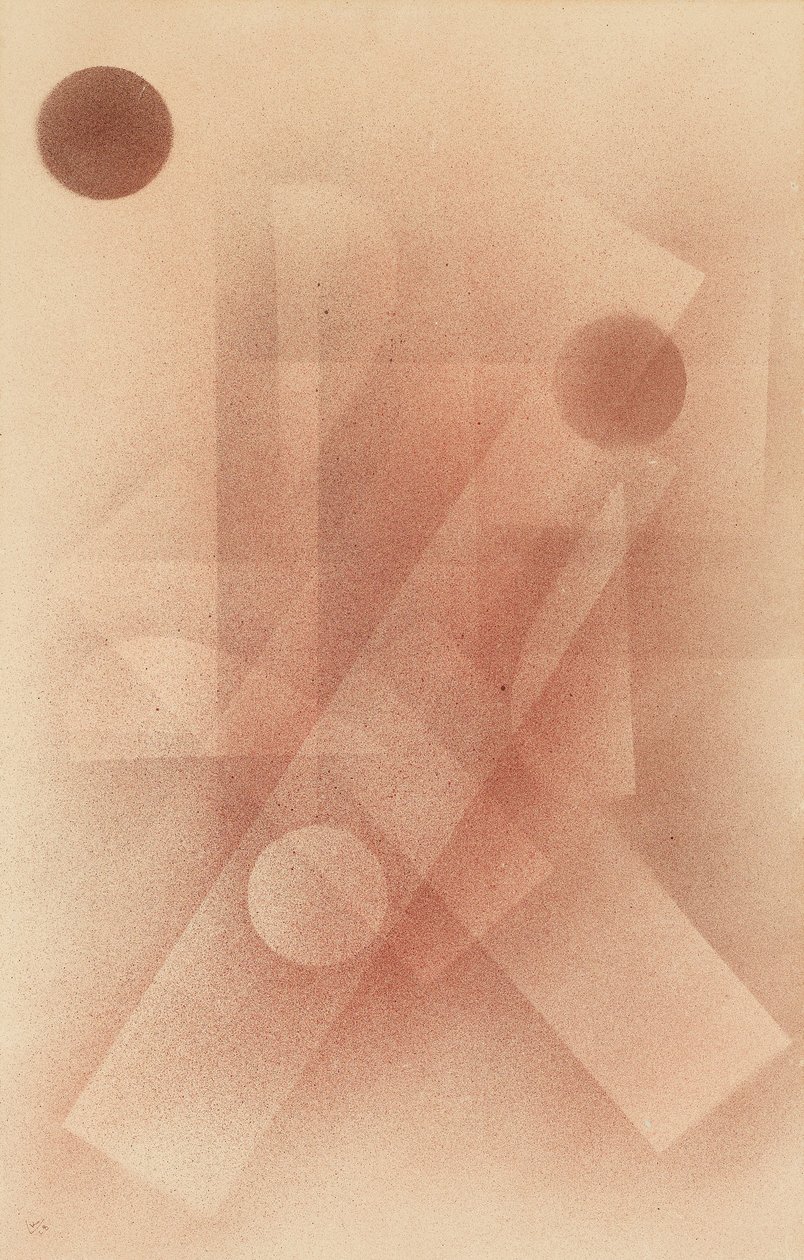 温和的粉红色，1928年 作者 瓦西里·康定斯基