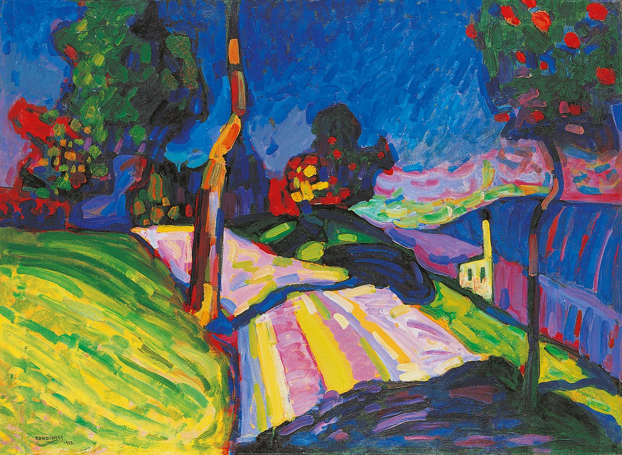 穆尔瑙，Kohlgruberstraße，1908年。 作者 瓦西里·康定斯基