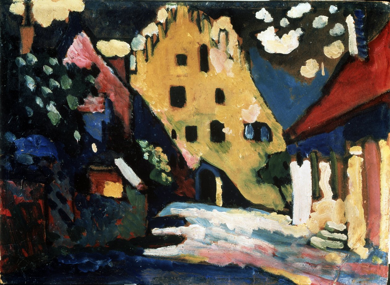 ""Murnau. La cour du chateau"" Peinture de Vassily Kandinsky (ou Wassily Kandinski ou Kandinskij 作者 瓦西里·康定斯基