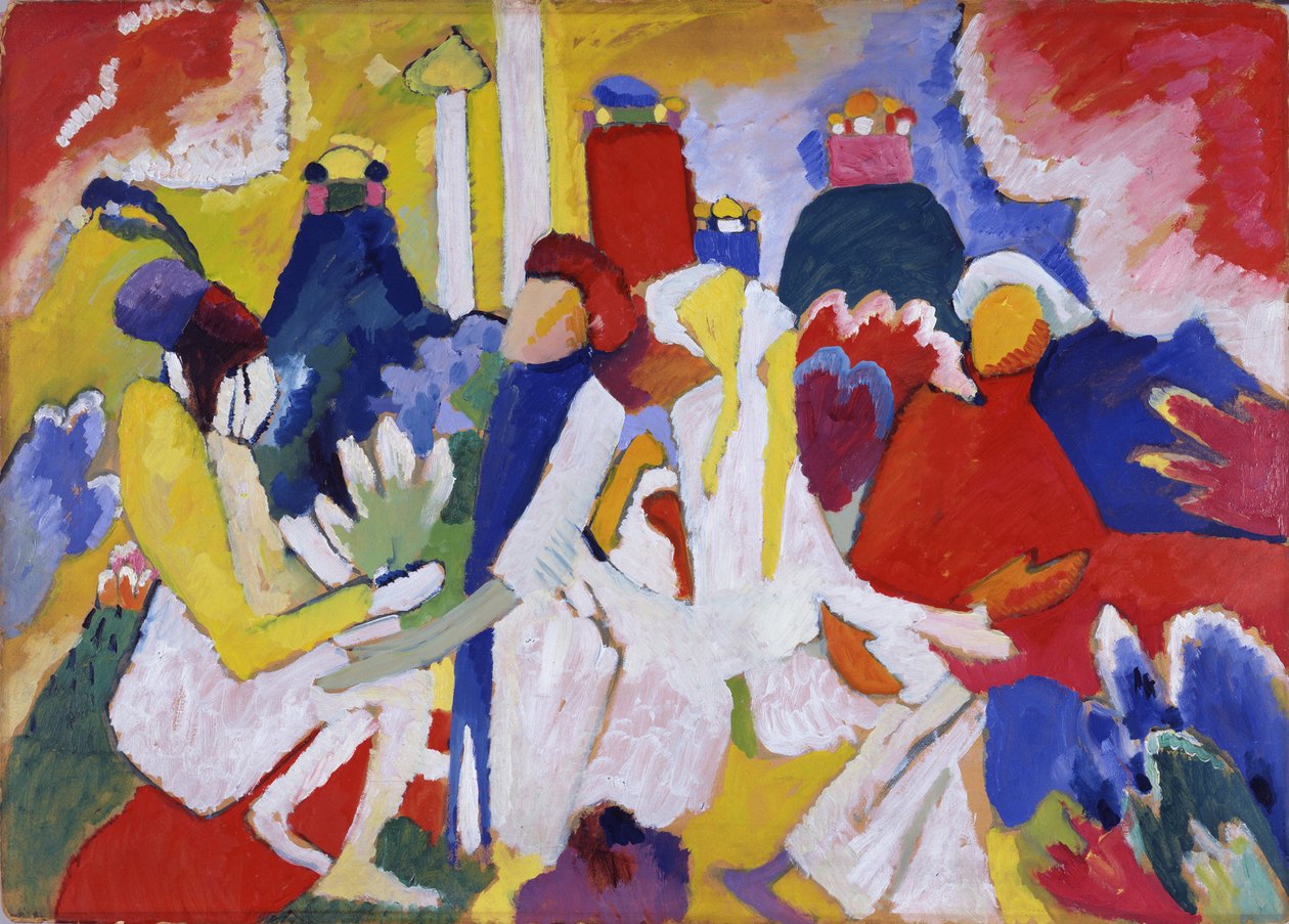 瓦西里-康定斯基（或 Wassily Kandinski 或 Kandinskij）的 "东方 "画作 作者 瓦西里·康定斯基