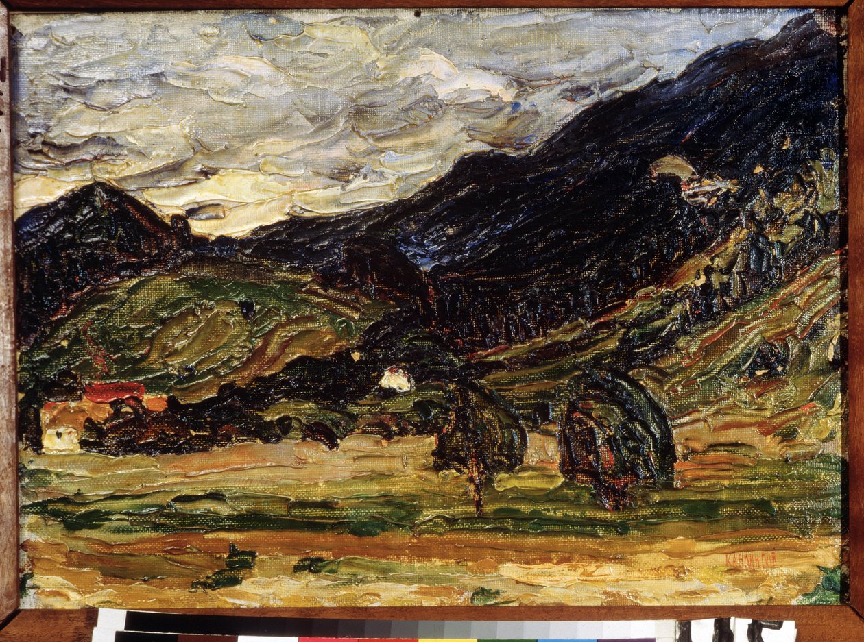 瓦西里-康定斯基（或瓦西里-康定斯基或康定斯基）的 "风景 "画。 作者 瓦西里·康定斯基