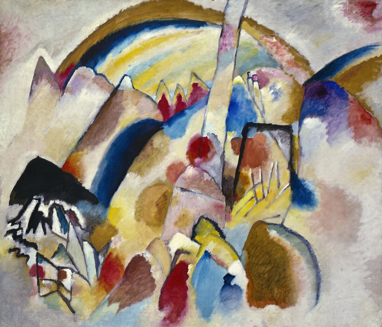 "Paysage aux points rouges n 2" (Landscape with Red Spots N 2 ou Landschaft mit roten Flecken Nr 2) Peinture de Vassily Kandinsky (ou Wassily Kandinski ou Kandinskij) 作者 瓦西里·康定斯基