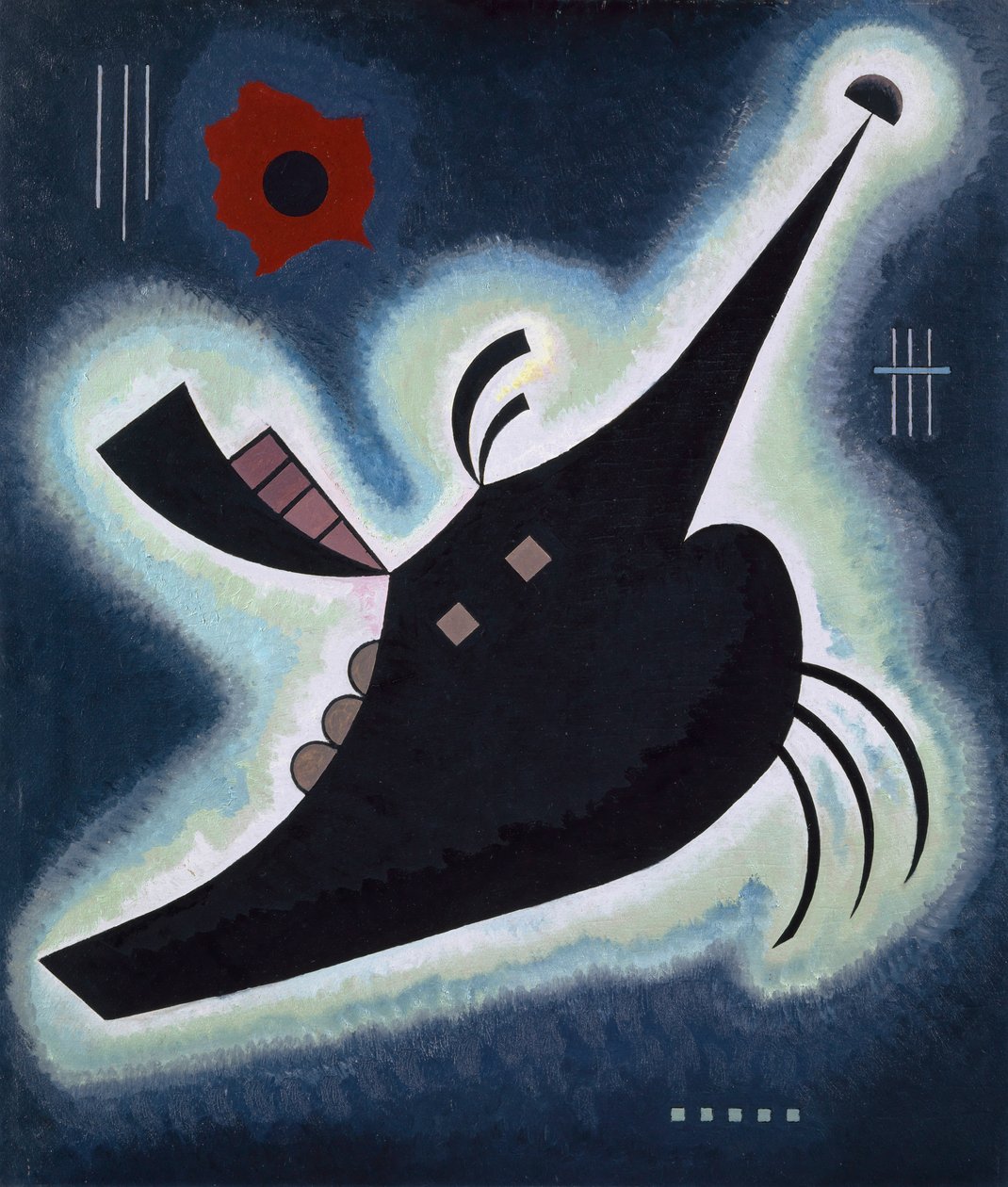 尖锐的黑色 ，1931年。 作者 瓦西里·康定斯基