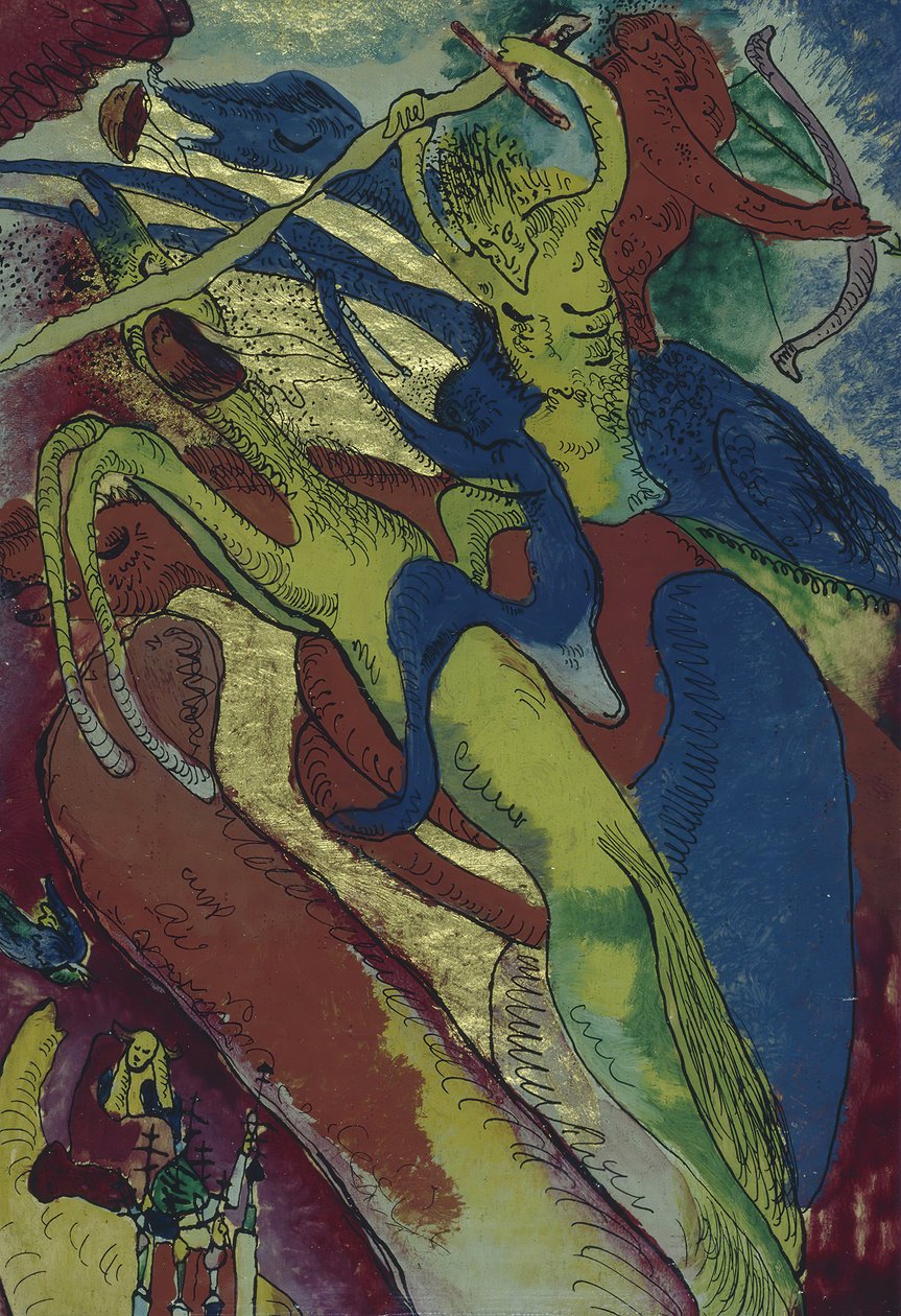 天启骑士I》，1911年。 作者 瓦西里·康定斯基