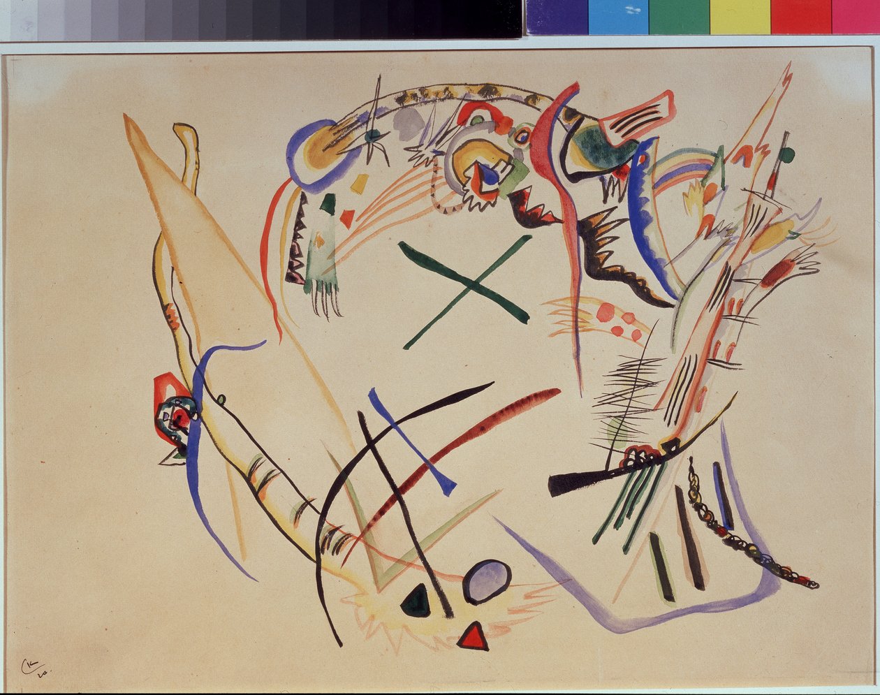 瓦西里-康定斯基（或 Wassily Kandinski 或 Kandinskij）的 "Suprematisme "水彩画 作者 瓦西里·康定斯基