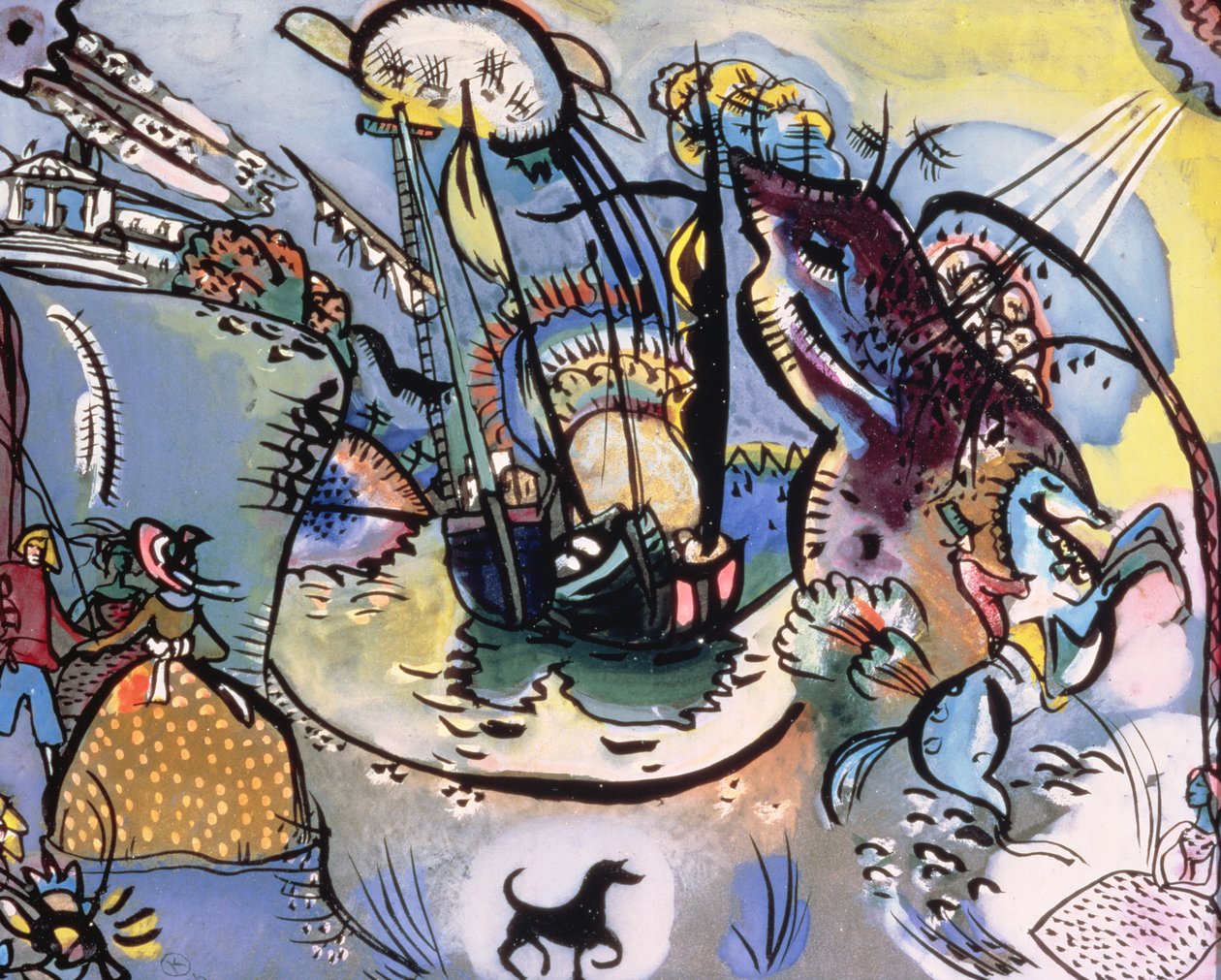 港口，1916年 作者 瓦西里·康定斯基