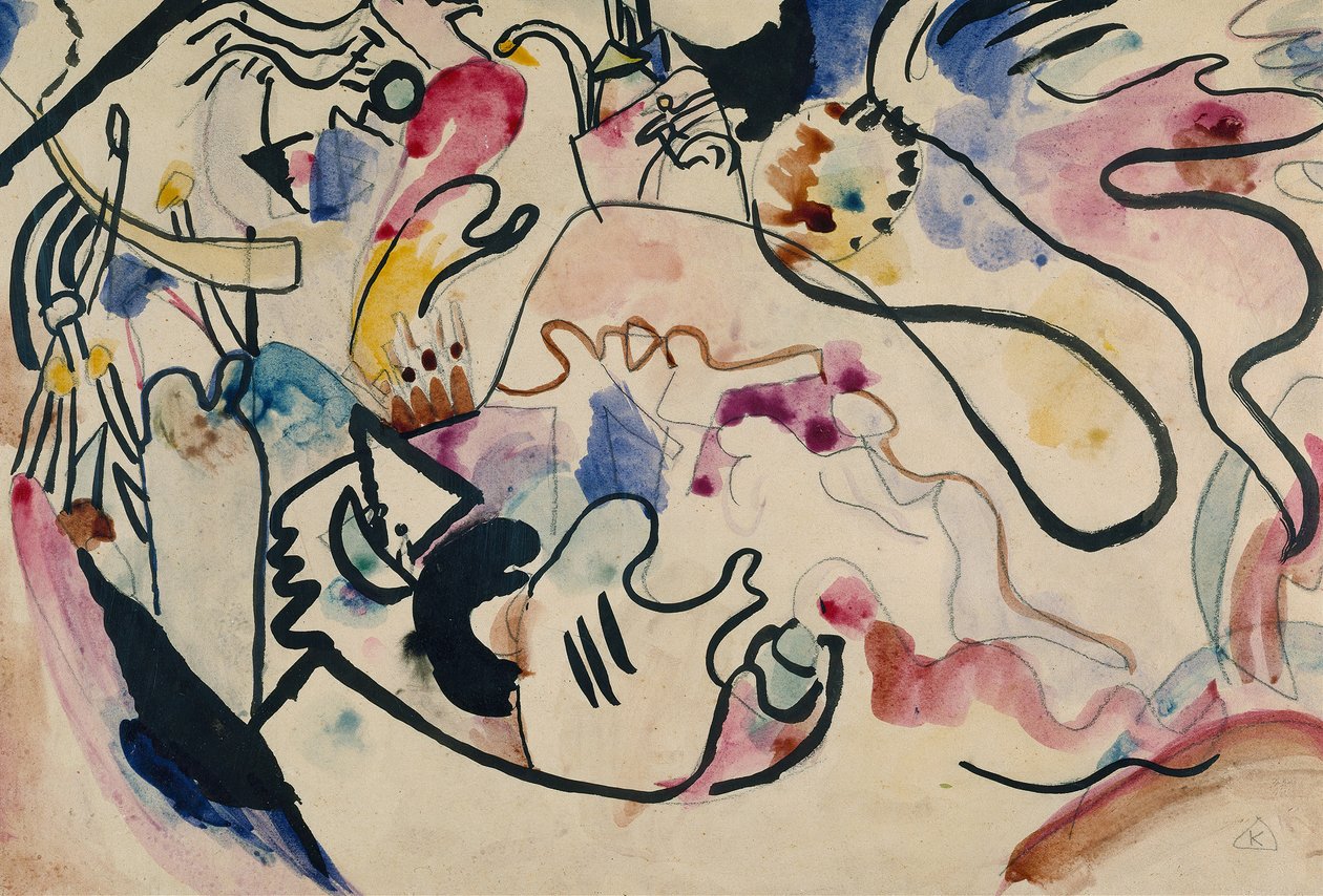 8号水彩画《审判日》，1911-1912。 作者 瓦西里·康定斯基