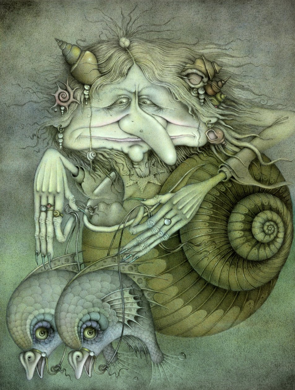 海巫（纸上铅笔和彩色蜡笔） 作者 韦恩·安德森