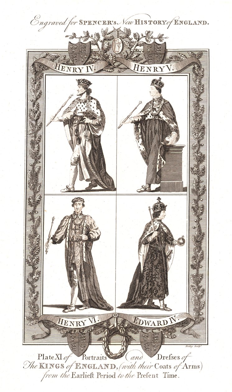带纹章的英国国王肖像和服饰, 1784年 作者 韦伯利和斯科特有限公司