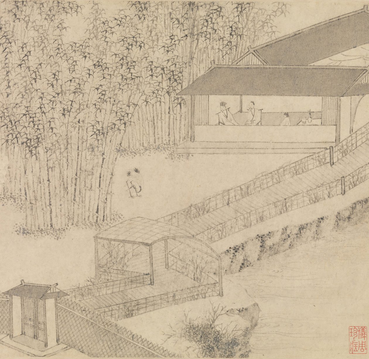 无能管理员的花园，1551年。 作者 文征明