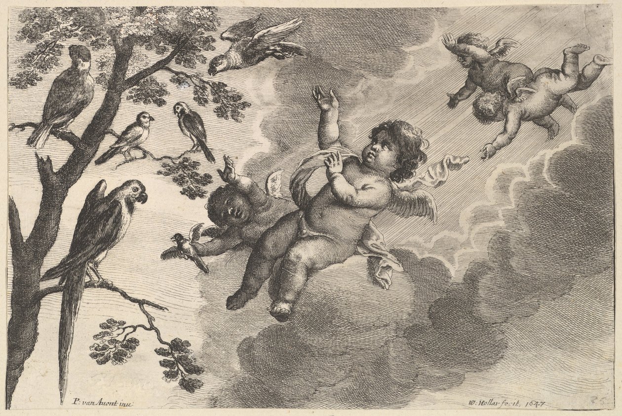 空气四个要素，约。 1647。 作者 瓦茨劳斯·霍拉尔