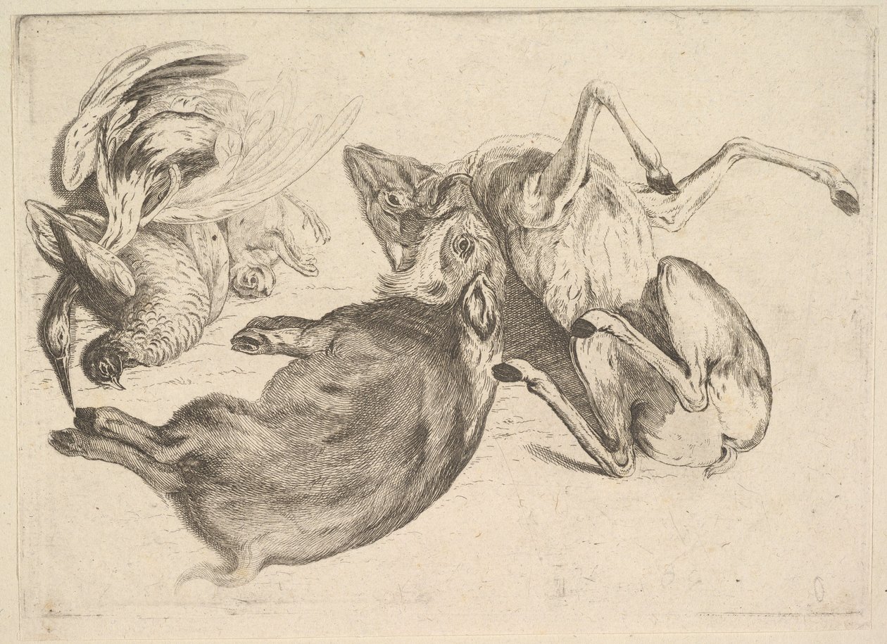 野猪，鹿，鹭和其他游戏，1625-77。 作者 瓦茨劳斯·霍拉尔