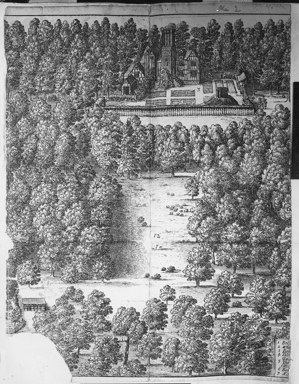 Boscobel House and Park，1651 作者 瓦茨劳斯·霍拉尔