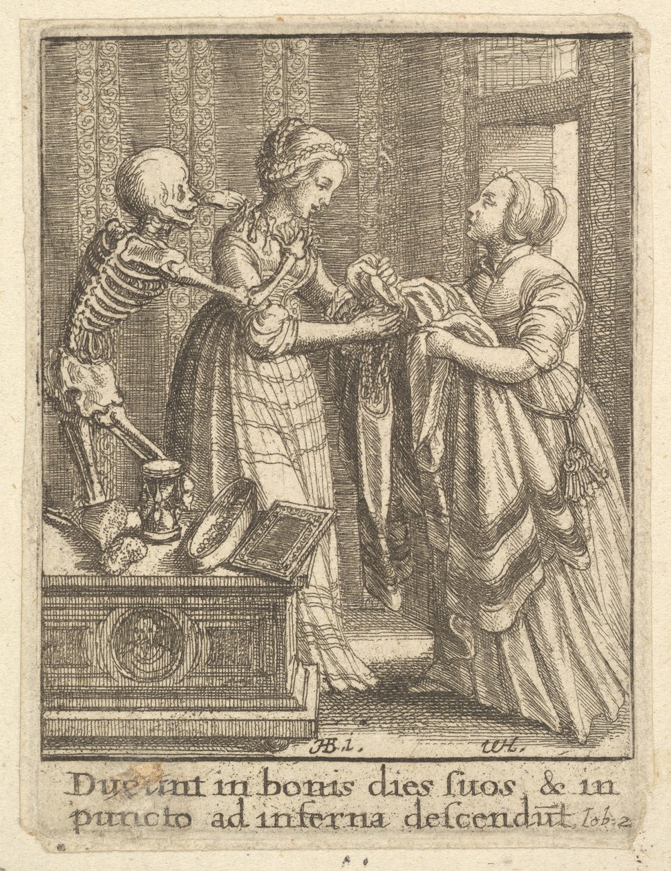 新娘，来自死亡之舞，1651年。 作者 瓦茨劳斯·霍拉尔