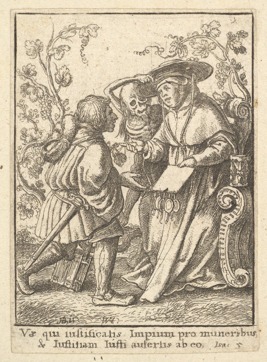 红衣主教，来自死亡之舞，1651年。 作者 瓦茨劳斯·霍拉尔