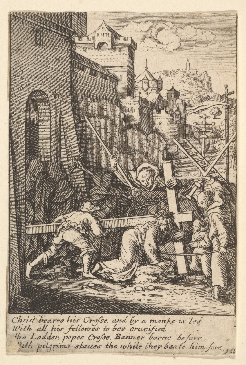 背着十字架，1625-77年。 作者 瓦茨劳斯·霍拉尔