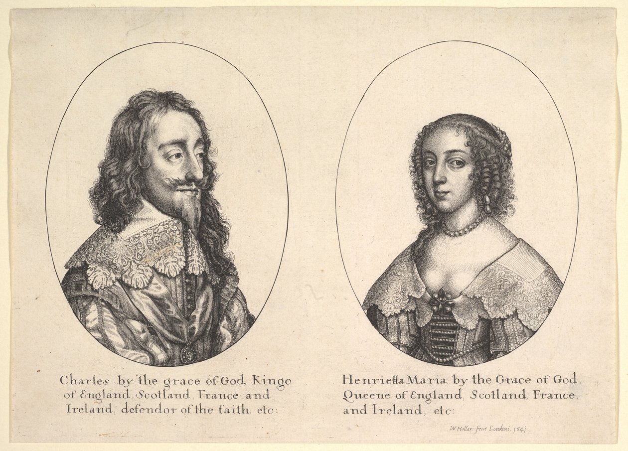 查尔斯一世和亨利埃塔·玛丽亚（Henrietta Maria），1641年。 作者 瓦茨劳斯·霍拉尔