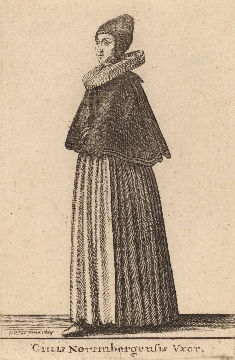 Ciuis Norimbergensis Vxor, 1643. 作者 瓦茨劳斯·霍拉尔