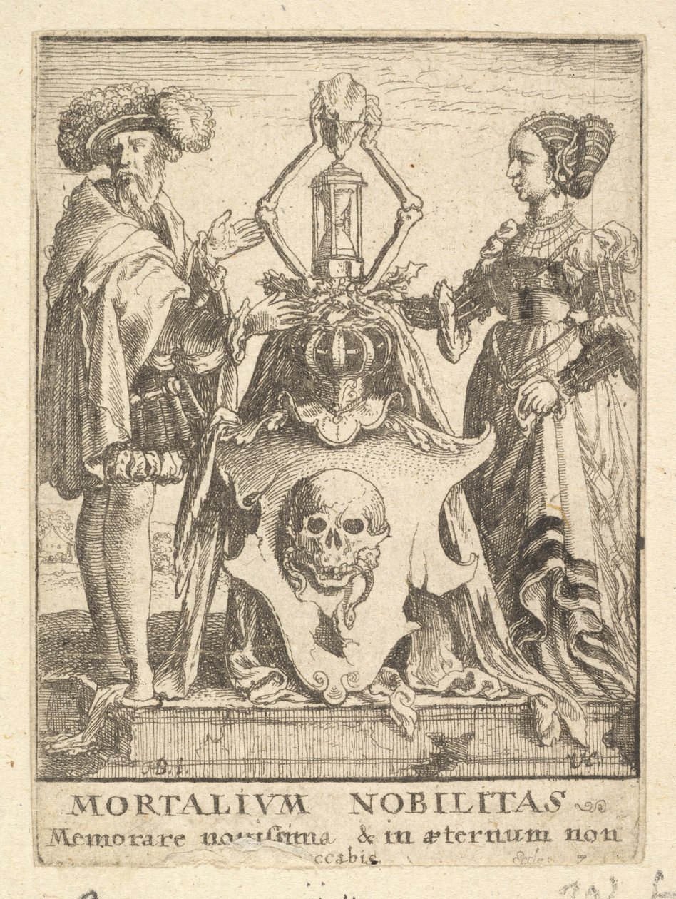 死神的纹章，出自《死亡之舞》，1651年。 作者 瓦茨劳斯·霍拉尔