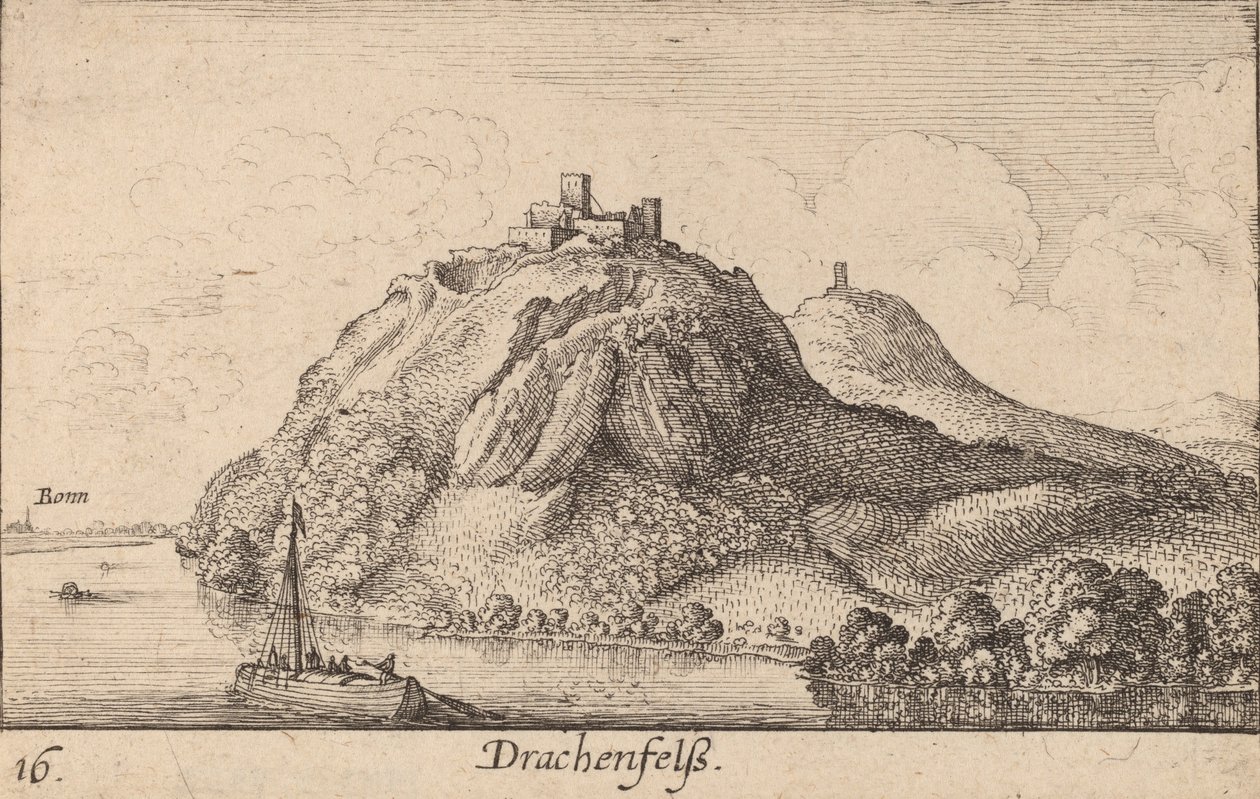 Drachenfels，1635年。 作者 瓦茨劳斯·霍拉尔