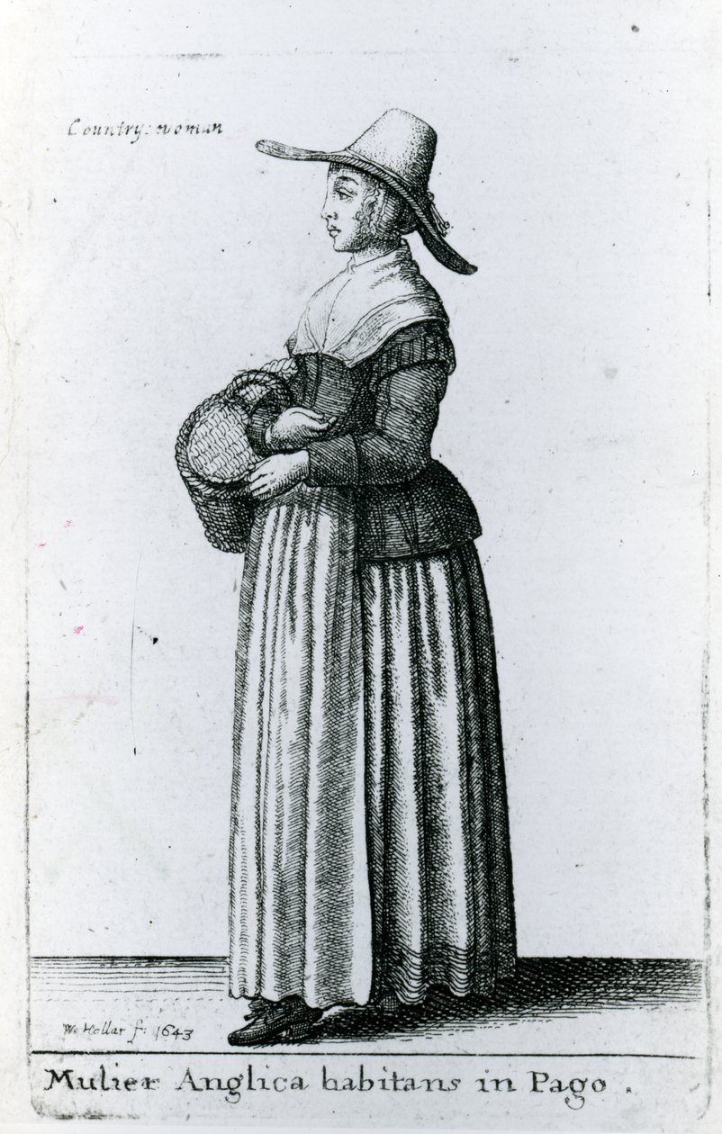 英国乡村女人，1643年 作者 瓦茨劳斯·霍拉尔