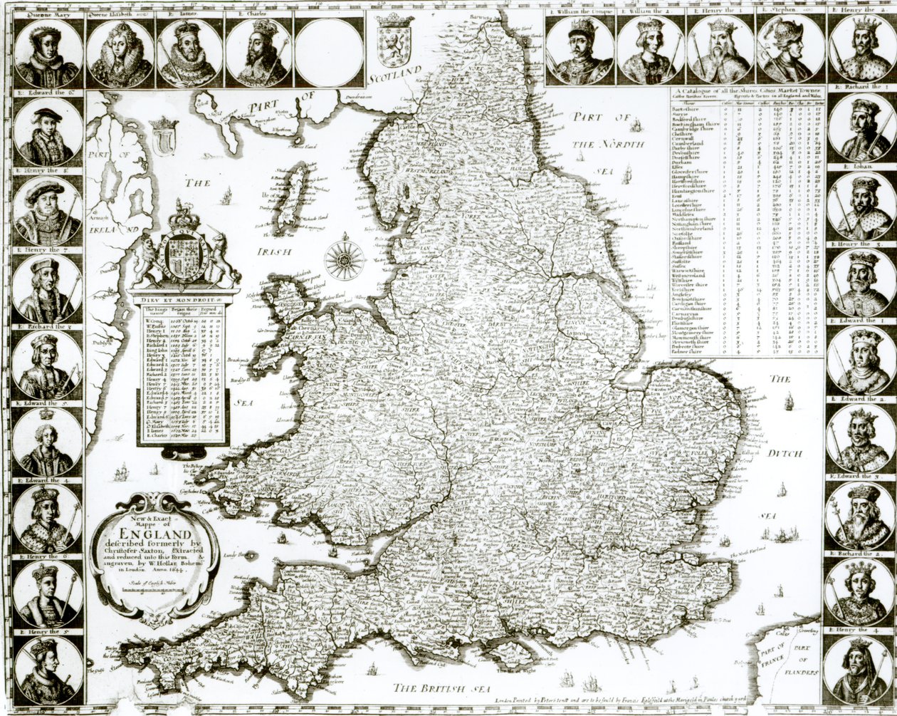 1644年英格兰和威尔士地图 作者 瓦茨劳斯·霍拉尔