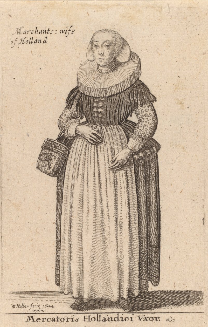 Mercatoris Hollandici Vxor, 1644。 作者 瓦茨劳斯·霍拉尔