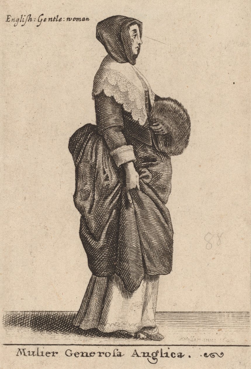 Mulier Generosa Anglica, 1642. 作者 瓦茨劳斯·霍拉尔