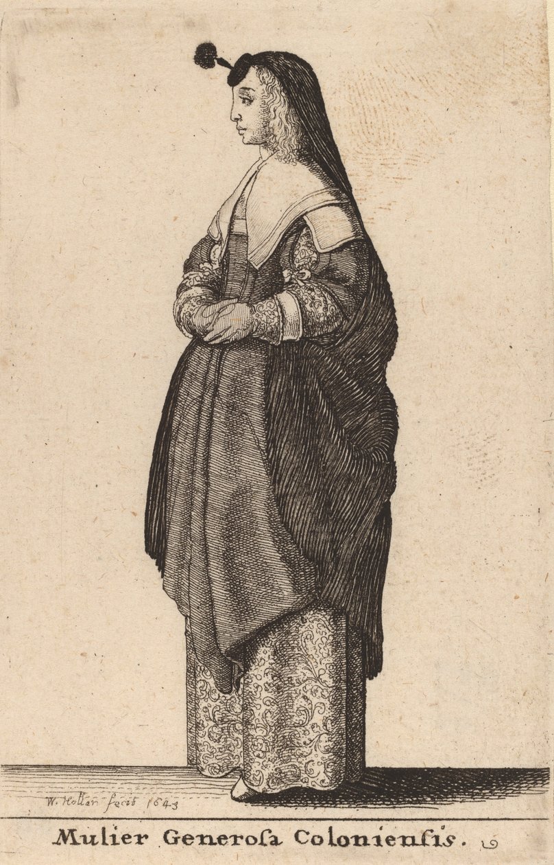 Mulier Generosa Coloniensis, 1643. 作者 瓦茨劳斯·霍拉尔
