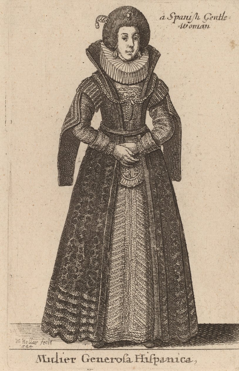 Mulier Generosa Hispanica，1644年。 作者 瓦茨劳斯·霍拉尔
