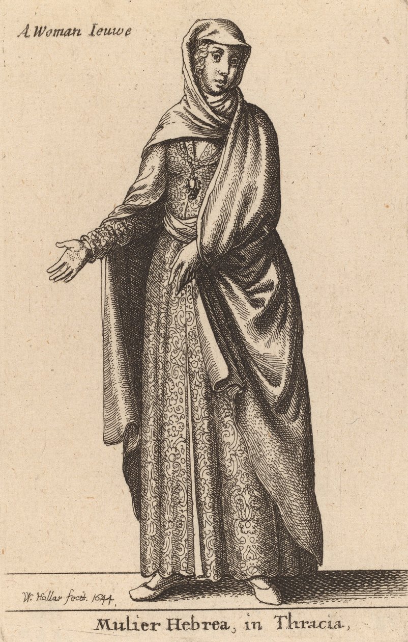 Mulier Hebrea in Tracia, 1644年。 作者 瓦茨劳斯·霍拉尔