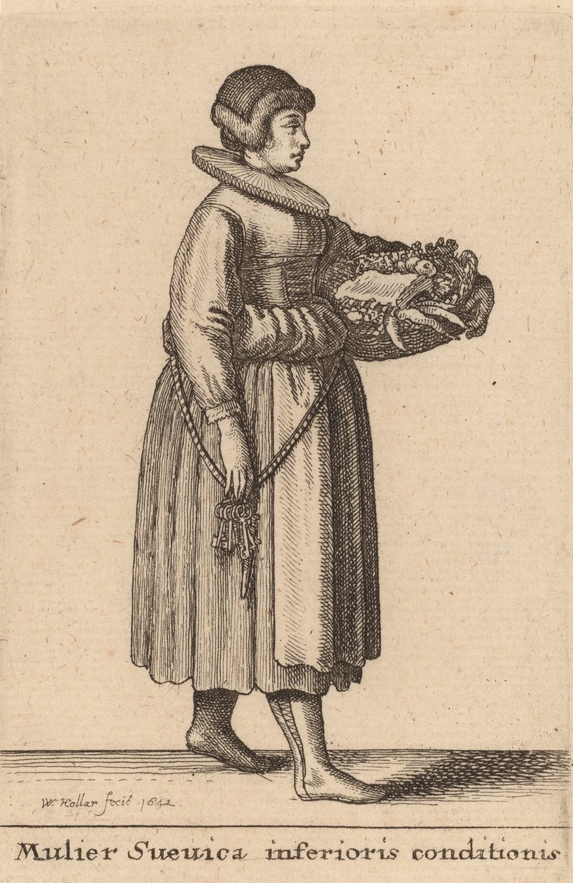Mulier Svevica Inferioris Conditionis, 1642. 作者 瓦茨劳斯·霍拉尔